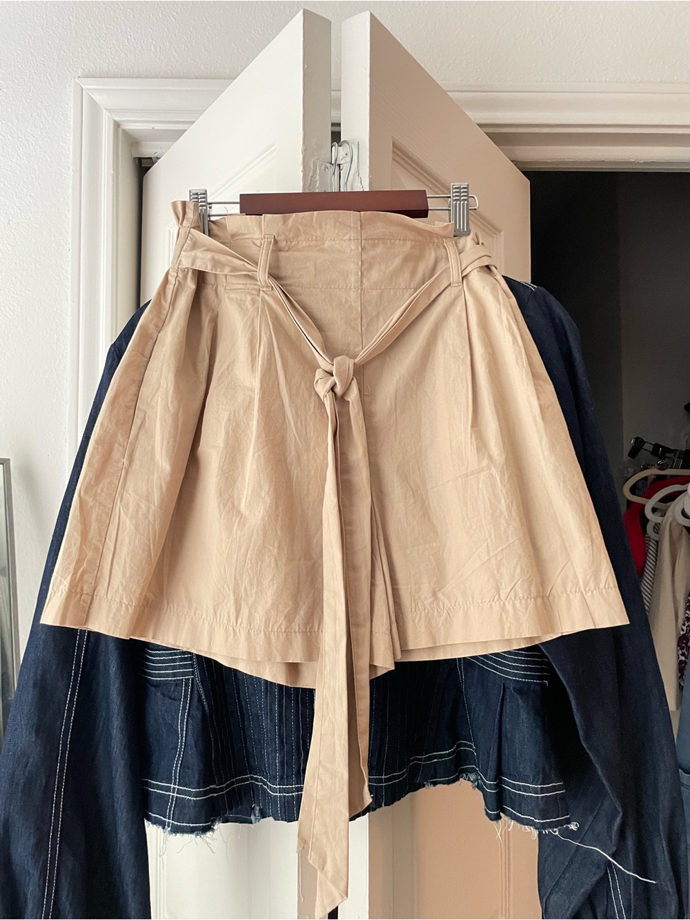 Zara Beige Tie-Front Women’s Shorts